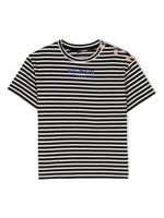 Balmain Kids t-shirt rayé à logo imprimé - Noir