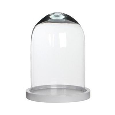 Mica Decorations Stolp Hella - glas en wit eikenhout - 17 x 23 cm