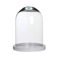 Mica Decorations Stolp Hella - glas en wit eikenhout - 17 x 23 cm