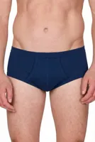 2-pak heren slip kleur, M3000 - 100% Katoen- Met gulp - Voorsluiting - Klassiek mannen ondergoed - M - Blauw - Onderbroek heren heren heren heren