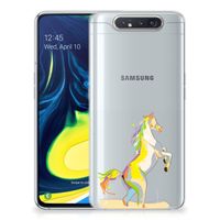 Samsung Galaxy A80 Telefoonhoesje met Naam Horse Color - thumbnail