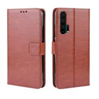 Retro Crazy Horse textuur horizontale Flip lederen case voor HUAWEI Honor 20pro met houder & kaartsleuven & fotolijstjes (bruin)