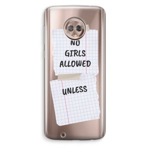 No Girls Allowed Unless: Motorola Moto G6 Transparant Hoesje