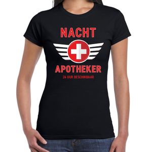 Drugs nacht apotheker 24 uur beschikbaar carnaval verkleed shirt zwart voor dames 2XL  -