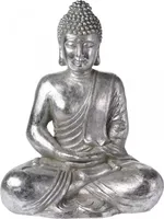 Boeddha zittend zilver 49cm - thumbnail