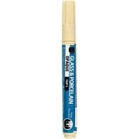 Creativ Company Glas- en porseleinstift, lijndikte 2-4 mm, dekkend, crème, 1 stuk
