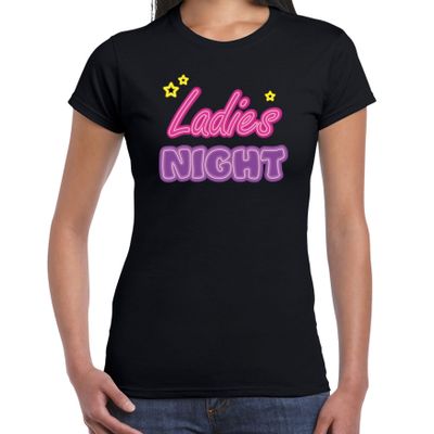 Vrijgezellenfeest t-shirt dames - ladies night - feest outfit - zwart Vrijgezellenfeest t-shirt dames - ladies night - feest outfit - zwart