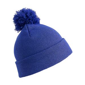 Warme wintermuts met pom pom voor volwassenen - Blauw - Dames/heren - 100% acryl