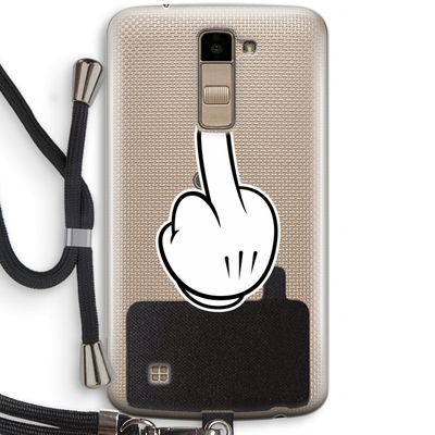 Middle finger black: LG K10 (2016) Transparant Hoesje met koord