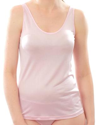 Zijden Dames Hemd Alkena Kleur Zacht rose Maat Extra Large