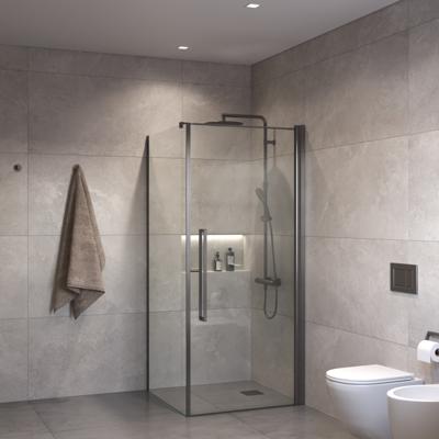 Douchecabine Sanivo Suno Helder Glas Met Gunmetal Profiel (Alle Maten)