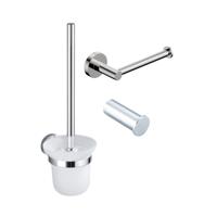 Fortifura Calvi Toiletset 3-delig - toiletrolhouder zonder klep - toiletborstel - handdoekhaak enkel rond - Chroom SW639924 SW639926 SW1211590 Fortifura Calvi Toiletset 3-delig - toiletrolhouder zonder klep - toiletborstel - handdoekhaak enkel rond - Chroom SW639924 SW639926 SW1211590