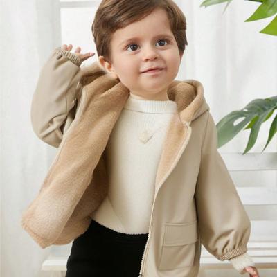 Baby Boy Army Green Cargo Puffer Jacket | Warm Hooded Coat Apricot / 9-12M