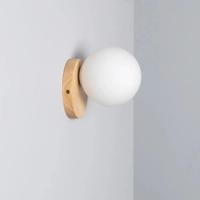 Minimalistische wandlamp hout met opaalglas G9 fitting &apos;Eline&apos;