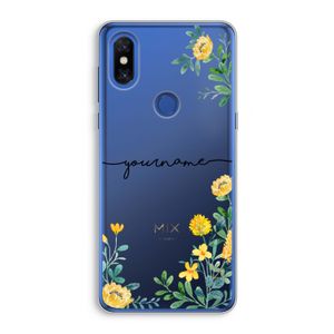 Gele bloemen: Xiaomi Mi Mix 3 Transparant Hoesje