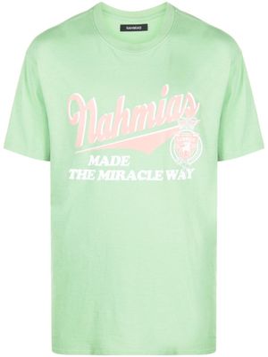 Nahmias t-shirt en coton à logo imprimé - Vert