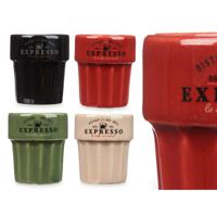 Vessia Espresso/koffie kopjes set Italia - 12x - kleuren mix - 80ml - Porselein - met print - thumbnail