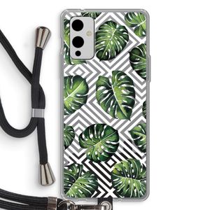 Geometrische jungle: OnePlus 9 Transparant Hoesje met koord