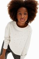 Langarmshirt met stippen - WHITE - 7/8