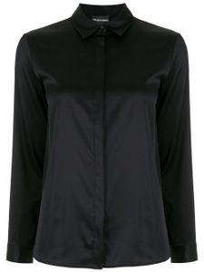 Emporio Armani chemise en soie à manches longues - Bleu