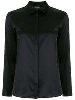 Emporio Armani chemise en soie à manches longues - Bleu