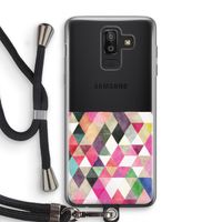 Gekleurde driehoekjes: Samsung Galaxy J8 (2018) Transparant Hoesje met koord
