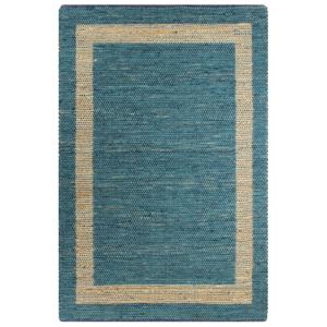 VidaXL Vloerkleed handgemaakt 160x230 cm jute blauw