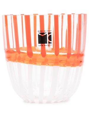 Carlo Moretti vase en verre à rayures - Blanc