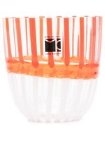 Carlo Moretti vase en verre à rayures - Blanc Carlo Moretti vase en verre à rayures - Blanc