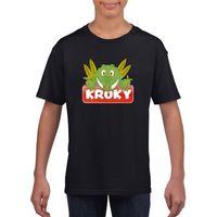 T-shirt zwart voor kinderen met Kroky de krokodil