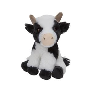 Nature Planet pluche knuffel Koe - 19 cm - zwart/wit - boerderij dieren knuffels