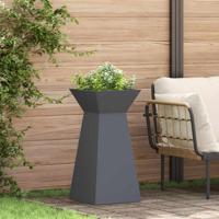 Tuinpilaren Planten 2 stuks met schaal Anthraciet 35x35x73 cm Staal Tuinpilaren Planten 2 stuks met schaal Anthraciet 35x35x73 cm Staal