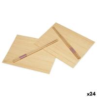 Sushi-set Kinvara BM-001 BM-001 Hout Bamboe 24 x 18 cm 24 x 0,5 x 0,5 cm 4,5 x 24 x 2,5 cm (24 Stuks)