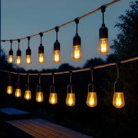 Solar lichtslinger chain met 15 led filament lampen