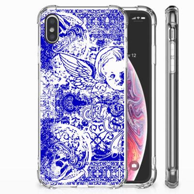 Extreme Case Apple iPhone Xs Max Angel Skull Blauw Extreme Case Apple iPhone Xs Max Angel Skull Blauw