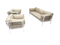 Set van 2 Linda lage fauteuils camel/safari en een Linda lage bank camel/safari - Yoi
