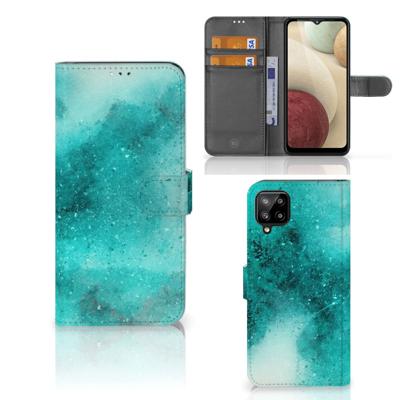 Hoesje Samsung Galaxy A12 Painting Blue | Portemonnee hoesje