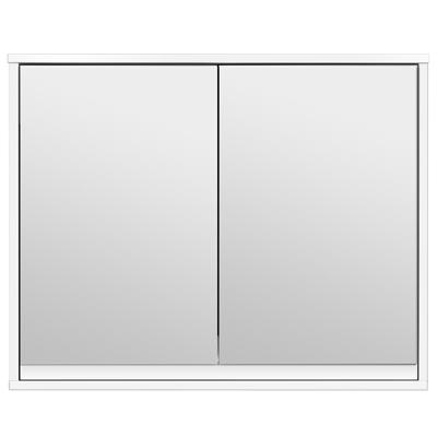 Muur Opgezette Badkamerkast met Dubbele Gespiegelde Deur Badkamer Opbergkast Organisator Plank Multifunctionele Opbergkast Wit