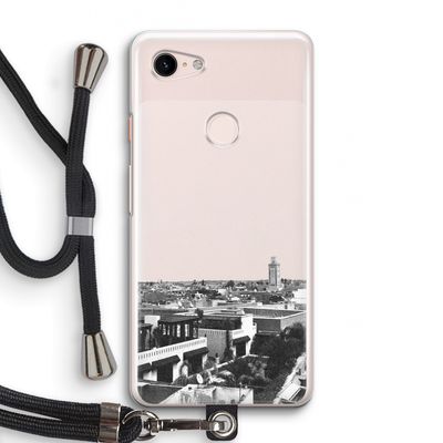 Marrakech Skyline : Pixel 3 Transparant Hoesje met koord