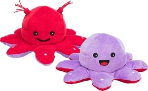 Octopus omkeerbaar pluche rood / paars