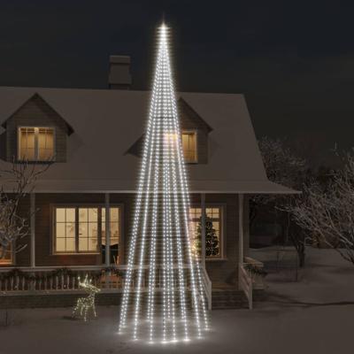 VidaXL Vlaggenmast kerstboom 1134 led&apos;s koudwit 800 cm