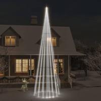 VidaXL Vlaggenmast kerstboom 1134 led&apos;s koudwit 800 cm