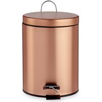 Pedaalemmer/vuilnisbak - metaal - 5 liter inhoud - koper kleur - 27 x 16 cm