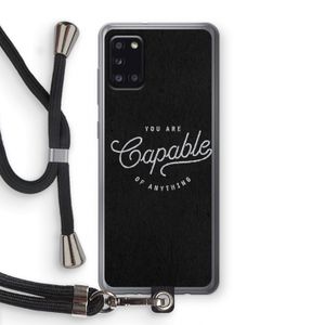 Capable: Samsung Galaxy A31 Transparant Hoesje met koord