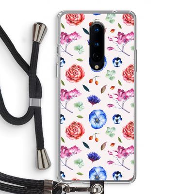 Bloemetjes: OnePlus 8 Transparant Hoesje met koord