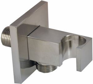 Saqu Cubo doucheaansluiting met opsteek vierkant 1/2 inch geborsteld staal