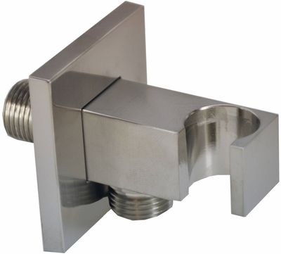 Saqu Cubo doucheaansluiting met opsteek vierkant 1/2 inch geborsteld staal