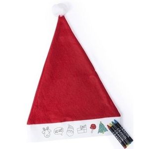 6x Hobby Kerstmutsen inkleurbaar met waskrijtjes voor jongens/meisjes/kinderen   -