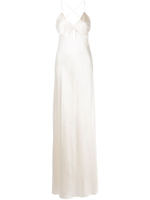 Michelle Mason robe longue à découpe - Blanc