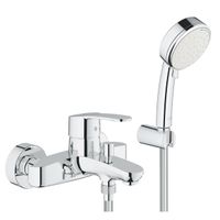 GROHE Eurostyle Cosmopolitan badkraan met omstel en koppelingen met doucheset chroom/wit 3359220A - thumbnail